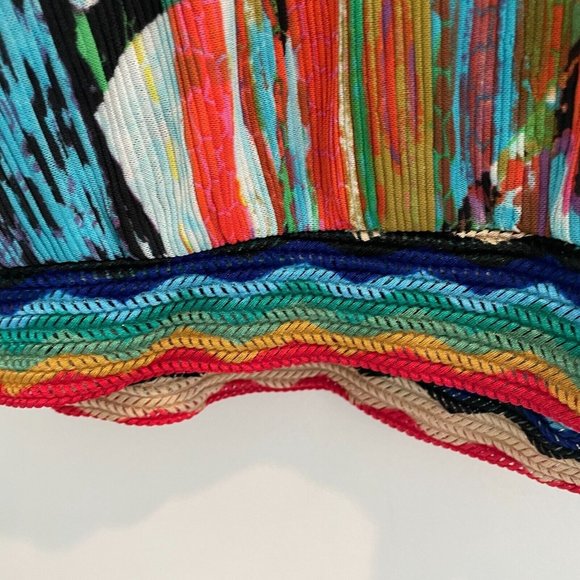 Y2K Elysse 26 Micro Pleat Abstract Blouse Shirt‎ Womens Large L Colorful Dolman - Picture 4 of 10